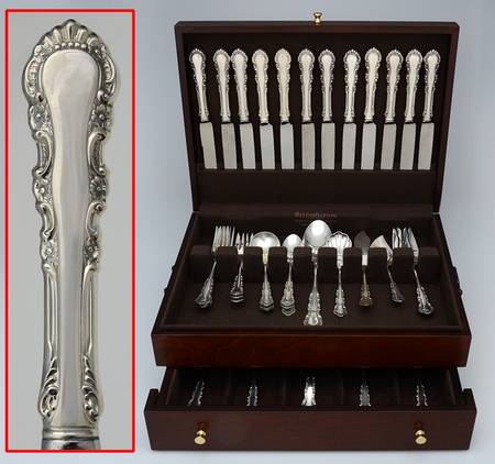 Georgian Rose (Sterling, 1941, No Monograms) 63 Piece Set