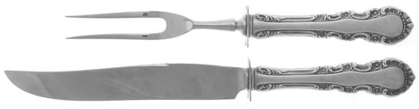 Georgian Rose (Sterling, 1941, No Monograms) Small Steak 2-Piece Carving Set w/Stainless Blade by Reed & Barton