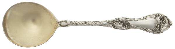Les Cinq Fleurs (Sterling, 1900, No Monos) Round Bowl Soup Spoon (Bouillon)