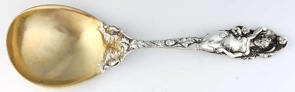 Love Disarmed (Sterling, 1899) Oversize Solid Salad Serving Spoon