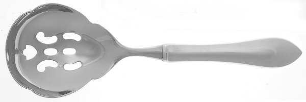 Pointed Antique (Sterling, 1895) Pierced Serving Spoon with Stainless Bowl