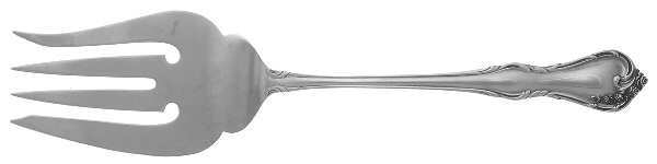 Rose Cascade (Sterling, 1957) Medium Solid Cold Meat Serving Fork by Reed & Barton