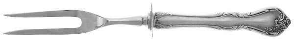 Rose Cascade (Sterling, 1957) Small Carving Fork W/Sterling Guard by Reed & Barton