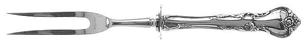 Savannah (Sterling, 1962, No Monograms) Small Steak Carving Fork with Stainless Prongs