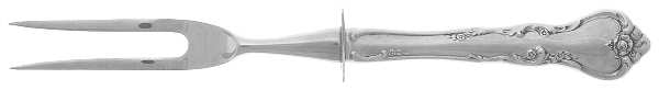 Savannah (Sterling, 1962, No Monograms) Small Carving Fork W/Sterling Guard