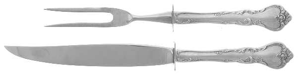 Savannah (Sterling, 1962, No Monograms) Small Stainless Blade 2-Piece Steak Carving Set