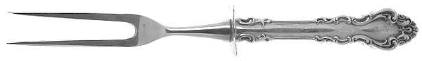 Spanish Baroque (Sterling, 1965) Large Stainless-Prong Roast Carving Fork