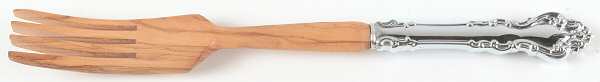 Spanish Baroque (Sterling, 1965) Salad Serving Fork with Wooden Prongs