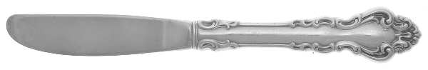 Spanish Baroque (Sterling, 1965) Modern Hollow Butter Spreader (Stainless)