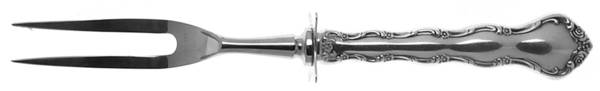 Tara (Sterling, 1955, No Monograms) Small Carving Fork W/Sterling Guard