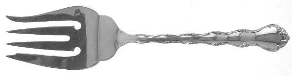 Tara (Sterling, 1955, No Monograms) Medium Solid Cold Meat Serving Fork