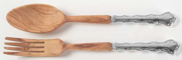 Tara (Sterling, 1955, No Monograms) Wooden Bowl 2-Piece Salad Set