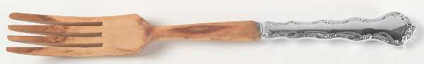 Tara (Sterling, 1955, No Monograms) Salad Serving Fork with Wooden Prongs