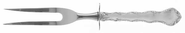 Tara (Sterling, 1955, No Monograms) Small Steak Carving Fork with Stainless Prongs
