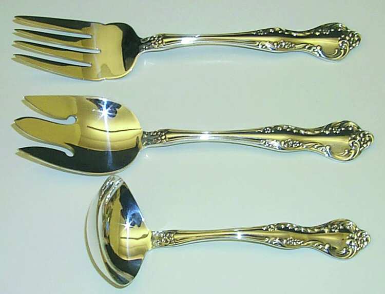 Wisteria (Silverplate, 1966) Medium Solid Cold Meat Serving Fork