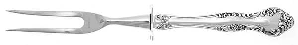 Wisteria (Silverplate, 1966) Small Steak Carving Fork with Stainless Prongs