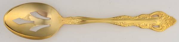 RGL3 (GOLD PLATE) Pierced Tablespoon (Serving Spoon)