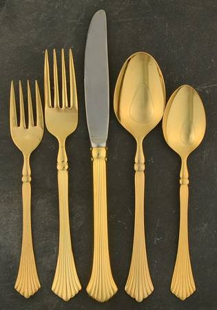 Spun Gold (Gold Electroplate) 5 Piece Place Setting