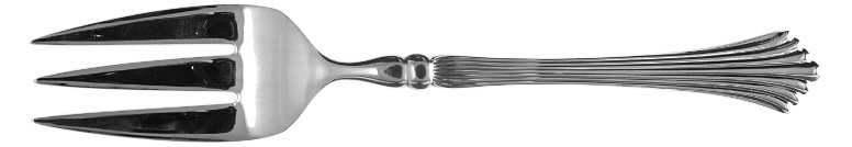 Spun Gold (Gold Electroplate) Medium Solid Cold Meat Serving Fork