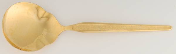 RLN8-GOLD (GOLD ELECTROPLATE) Solid Smooth Casserole Spoon