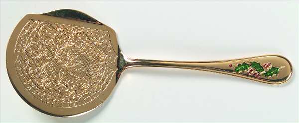 Hollyday (Gold Electroplate) Cranberry Server, Solid Piece