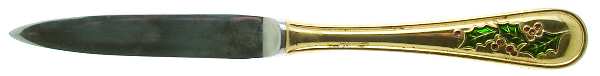 Hollyday (Gold Electroplate) Letter Opener with Stainless Blade