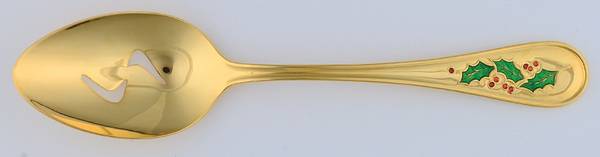 Hollyday (Gold Electroplate) Pierced Tablespoon (Serving Spoon)