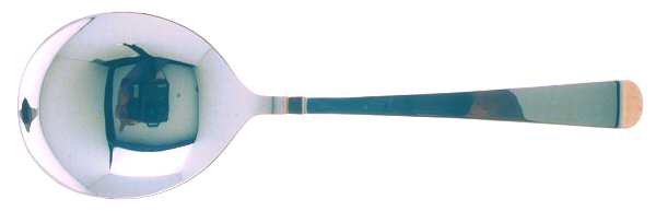 Melage-Gold (Stainless, Gold Accent) Solid Serving Spoon