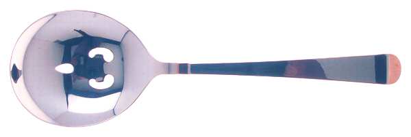 Melage-Gold (Stainless, Gold Accent) Pierced Solid Serving Spoon