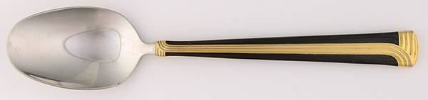 Noir d'Or (Stainless, Black-Gold Accent) Place/Oval Soup Spoon