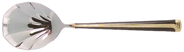 Noir d'Or (Stainless, Black-Gold Accent) Solid Serving Spoon