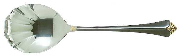 Whitney-Gold (Stainless, Gold Acct) Solid Serving Spoon