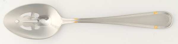 RBL10 (STAINLESS, GOLD ACCT) Pierced Tablespoon (Serving Spoon)