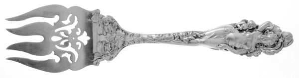 Love Disarmed (Sterling, Newer) Large Solid Cold Meat Serving Fork