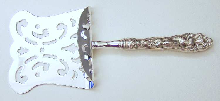 Love Disarmed (Sterling, Newer) Hollow Asparagus Server with Silverplate Hood