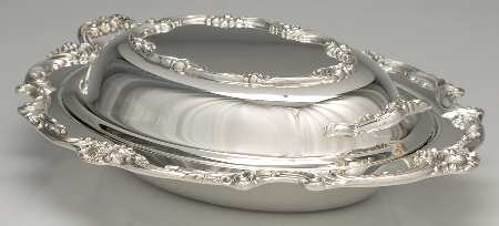 King Francis (Silverplate, Hollowware) Double Vegetable Bowl