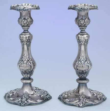 King Francis (Silverplate, Hollowware) Pair of 10" Candlesticks