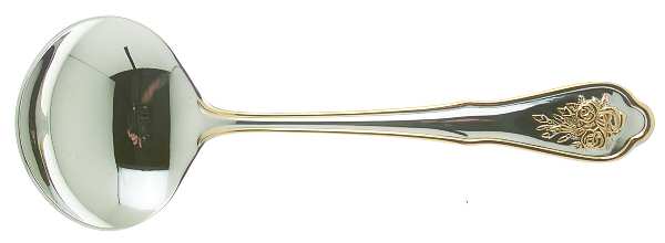 Old Country Roses (Stainless, Gold Accent) Solid Gravy Ladle