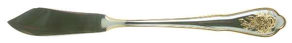 Old Country Roses (Stainless, Gold Accent) Flat Handle Master Butter Knife
