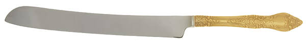 RLF1 (Gold Electroplate) Wedding Cake Knife with Stainless Blade HC