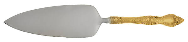 RLF1 (Gold Electroplate) Pie Server with Serrated Stainless Blade HC