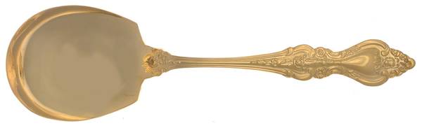 RLF1 (Gold Electroplate) Solid Smooth Casserole Spoon