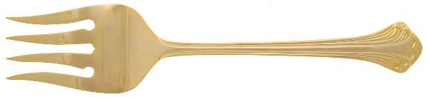 Gold Allegro (Gold Electroplate) Medium Solid Cold Meat Serving Fork by Royal Gallery