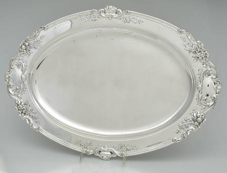 Francis I (Sterling, Hollowware, No Dates) Medium Sterling Meat Plate No Well