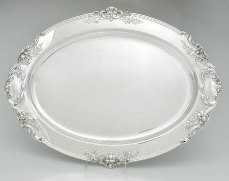 Francis I (Sterling, Hollowware, No Dates) Large Sterling Meat Plate No Well