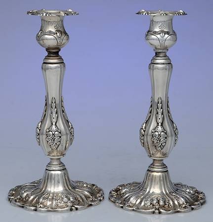 Francis I (Sterling, Hollowware, No Dates) Pair of Weighted Candlesticks