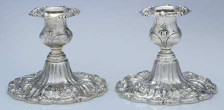 Francis I (Sterling, Hollowware, No Dates) Pair of Weighted Console Candleholders