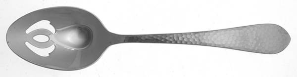 Hammered Antique Matte (Stainless) Pierced Tablespoon (Serving Spoon)