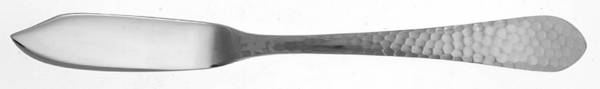 Hammered Antique Matte (Stainless) Flat Handle Master Butter Knife