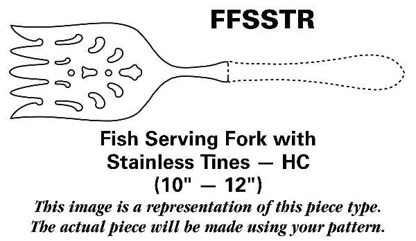 Monte Napleone (Sterling) Fish Serving Fork with Stainless Tines HC